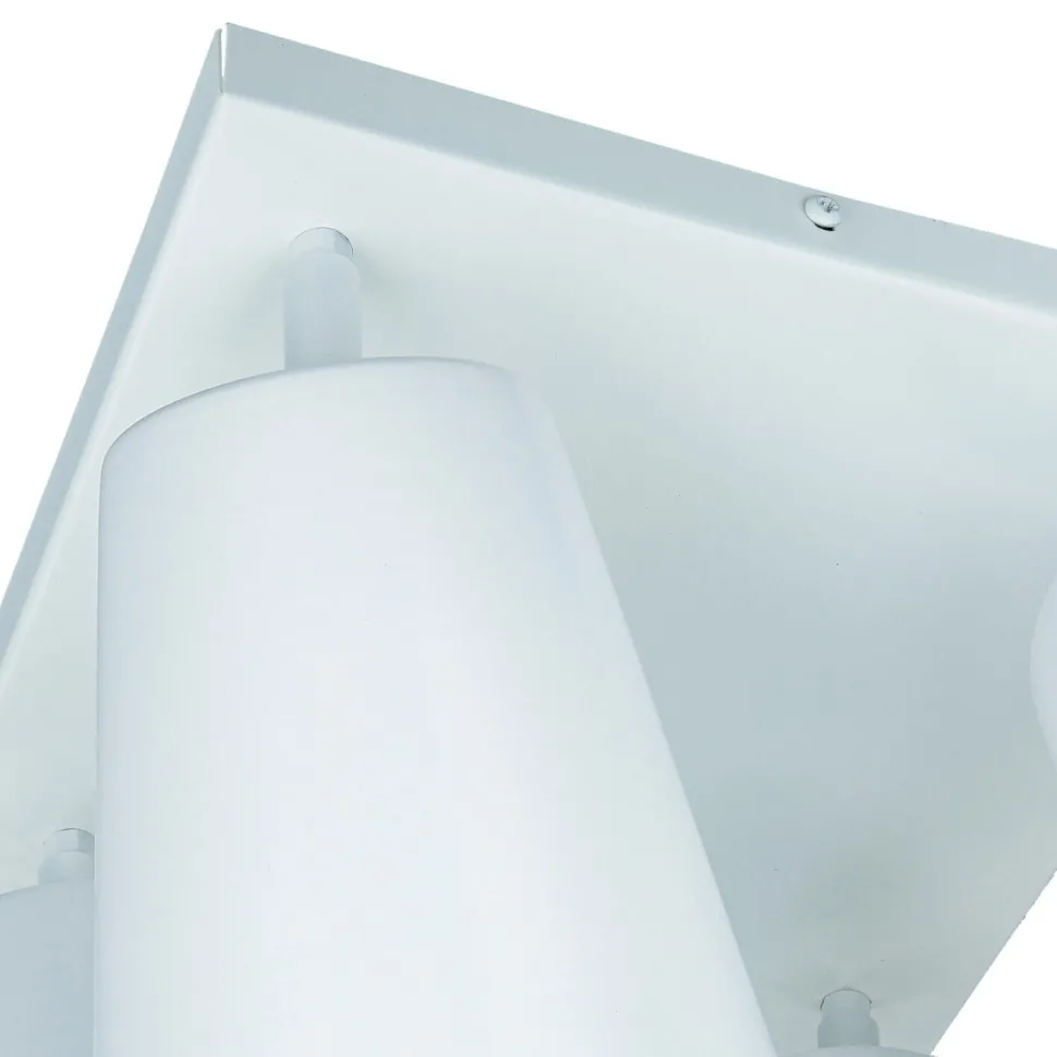 Deckenstrahler Weiß Gold Metall Retro 4-flammig E27