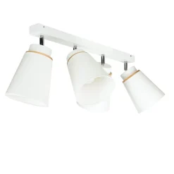 Deckenstrahler Weiß Holz 4-flmg Modern Lampe