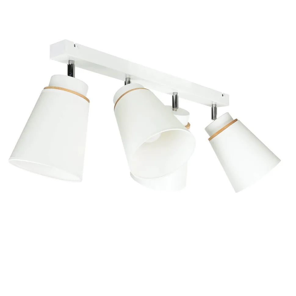 Deckenstrahler Weiß Holz 4-flmg Modern Lampe