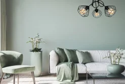 Dekorative Deckenlampe Metall E27 L:55 cm in Schwarz