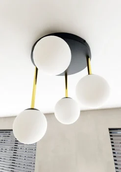 Dekorative Deckenleuchte Kugelschirm Glas Metall ALVISE