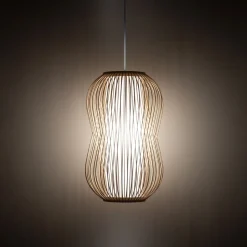 Dekorative Hängelampe Bambus E27 Ø26 cm in Naturholz