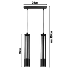 Dekorative Hängelampe Metall GU10 35 cm lang Schwarz