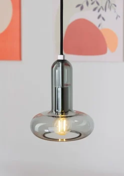 Dekorative Hängelampe Rauchglas E14 B:15 cm Modern