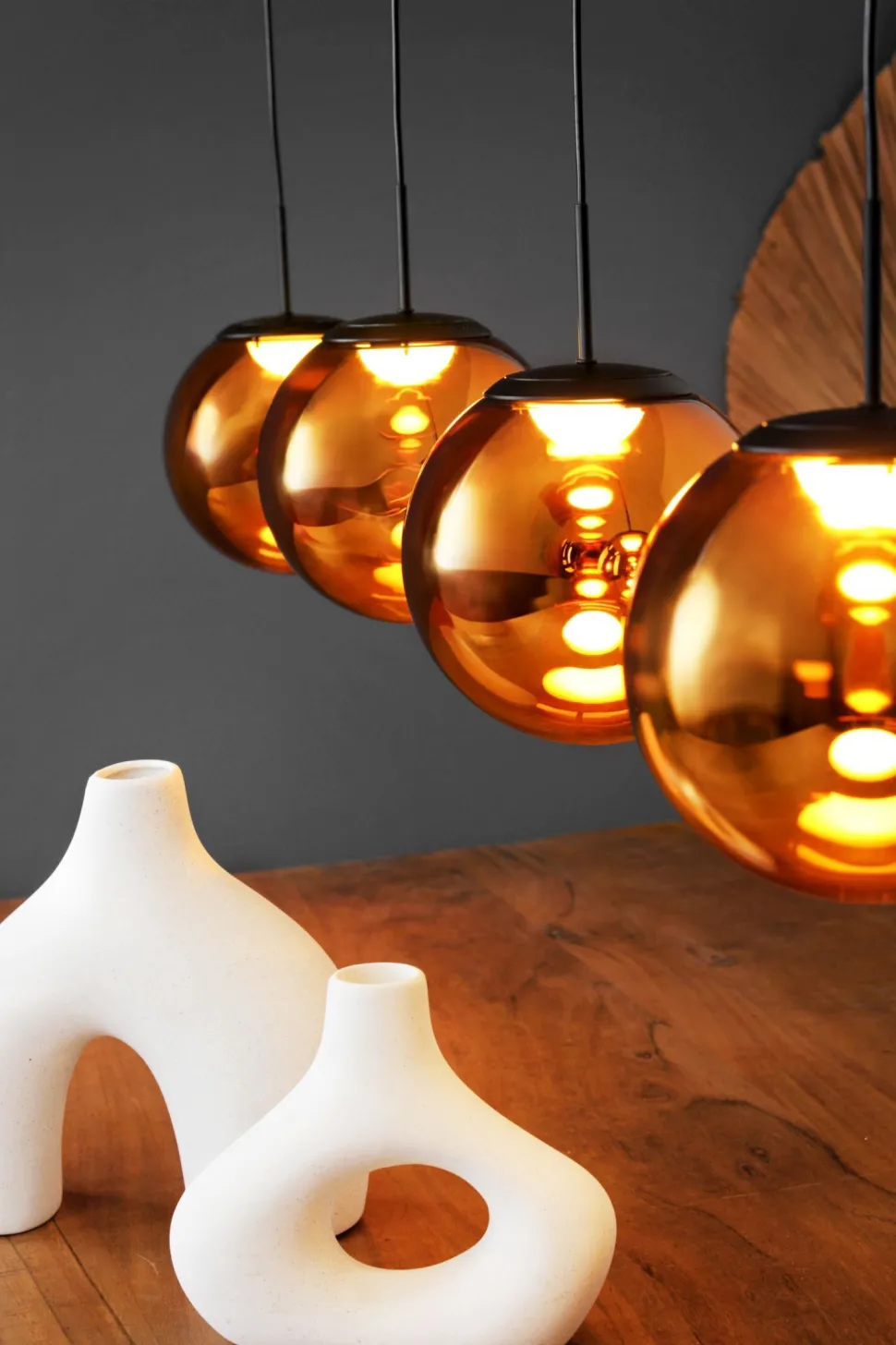 Dekorative LED Hängelampe in Schwarz Bernstein 3000 K