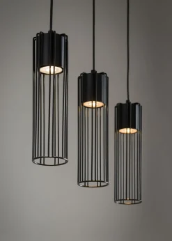 Dekorative Pendelleuchte Schwarz Metall GU10 3-flammig