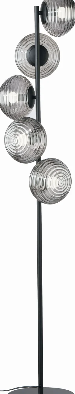 Dekorative Stehlampe Rauchglas 5-flammig E27 160 cm