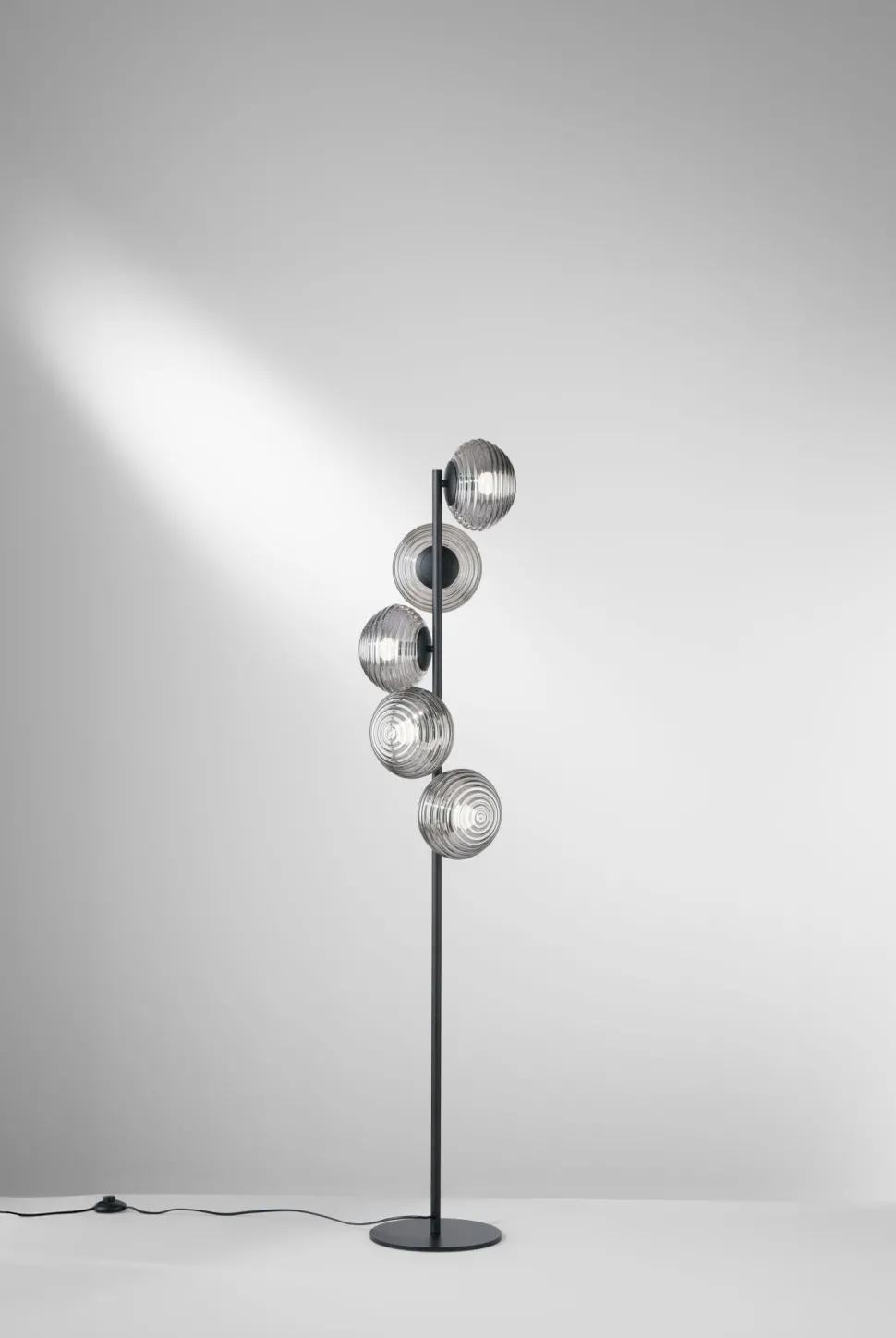 Dekorative Stehlampe Rauchglas 5-flammig E27 160 cm