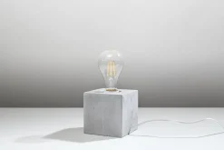 Dekorative Tischlampe Beton H:10cm klein Würfel