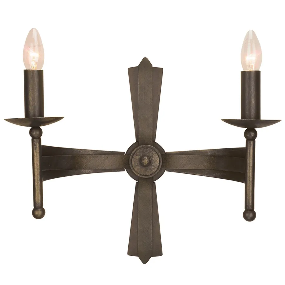 Dekorative Wandleuchte CAMELOT 1 Braun Rustikal