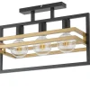 Design Deckenlampe 3-flammig E27 in Gold Schwarz