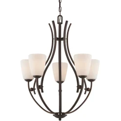 Design Kronleuchter Esstisch mit Glas Schirm GENTLE