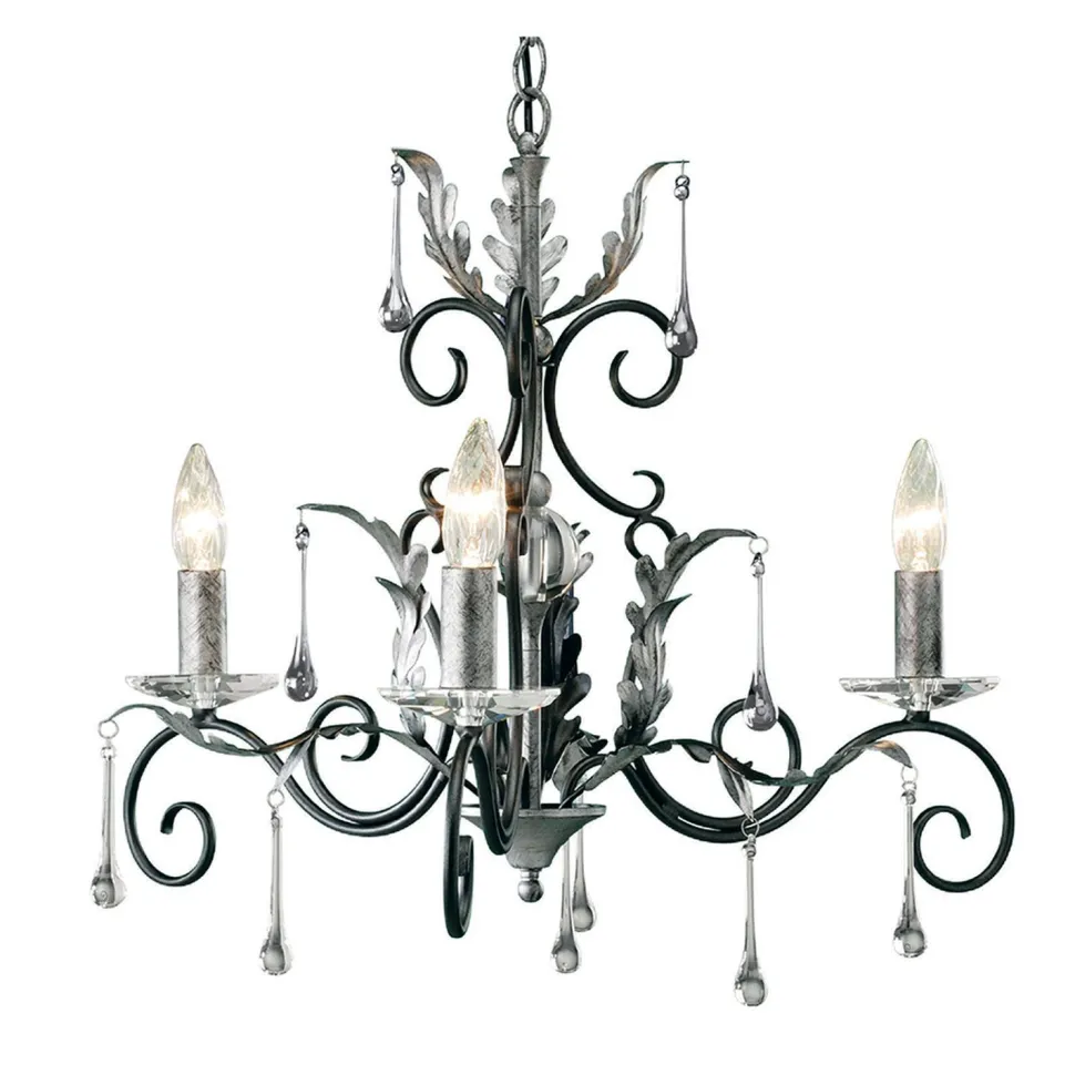 Design Kronleuchter Schwarz Silber Höhe verstellbar