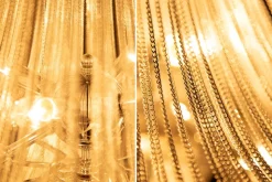 Design Kronleuchter Wohnzimmer Metall Ketten in Silber