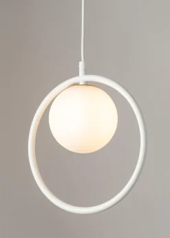 Design Pendelleuchte Glas Metall Weiß bis 0,9 m G9