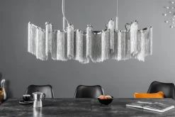 Design Pendelleuchte RIRRE Metall Ketten Silber Esstisch