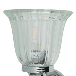 Designer Badleuchte LED aus Messing Glas IP44 in Chrom