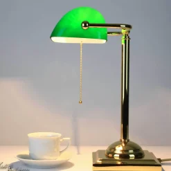 Designer Bankerleuchte mit 24K vergoldet