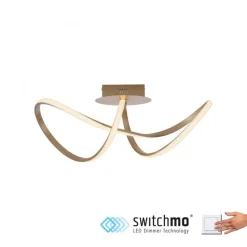 Dimmbare LED Deckenlampe in Messing 3000 K warmweiß