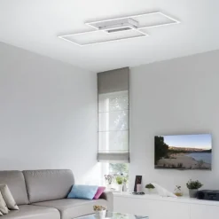 Dimmbare LED Deckenlampe L:83 cm Memory 30 W in Stahl