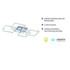 Dimmbare LED Deckenlampe Modern 80 cm 4424 lm in Stahl
