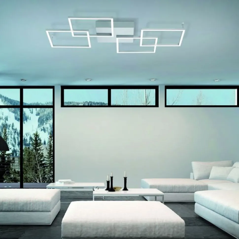 Dimmbare LED Deckenlampe Modern 80 cm 4424 lm in Stahl