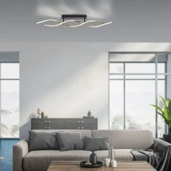 Dimmbare LED Deckenlampe Schwarz Messing 106 cm 3000 K