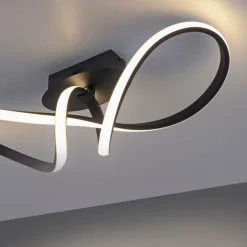 Dimmbare LED Deckenlampe Metall Schwarz 3000 K warmweiß