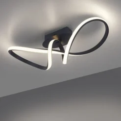 Dimmbare LED Deckenlampe Metall Schwarz 3000 K warmweiß