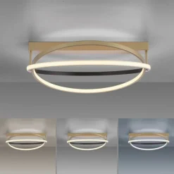 Dimmbare LED Deckenleuchte in Messing Schwarz Ø59 cm