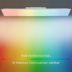 Dimmbare LED Deckenleuchte Fernbedienung Weiß RGB flach