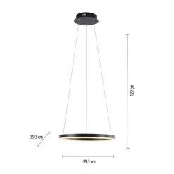 Dimmbare LED Hängelampe Anthrazit Metall Ø39,3 cm 20 W