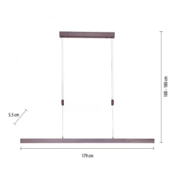 Dimmbare LED Pendelleuchte Touch 4680 lm Sepiabraun