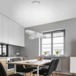 Dimmbare LED Pendelleuchte Ø59 cm rund 7300 lm in Stahl