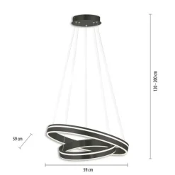 Dimmbare LED Pendelleuchte Ø59 cm 7300 lm Anthrazit