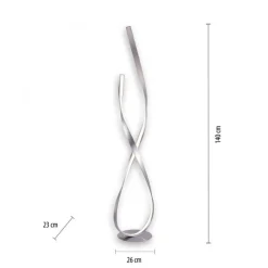 Dimmbare LED Stehlampe in Silber 140 cm 3215 lm 26 W