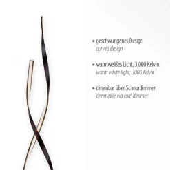 Dimmbare LED Stehlampe in Rostbraun 140 cm 3000 K 26 W