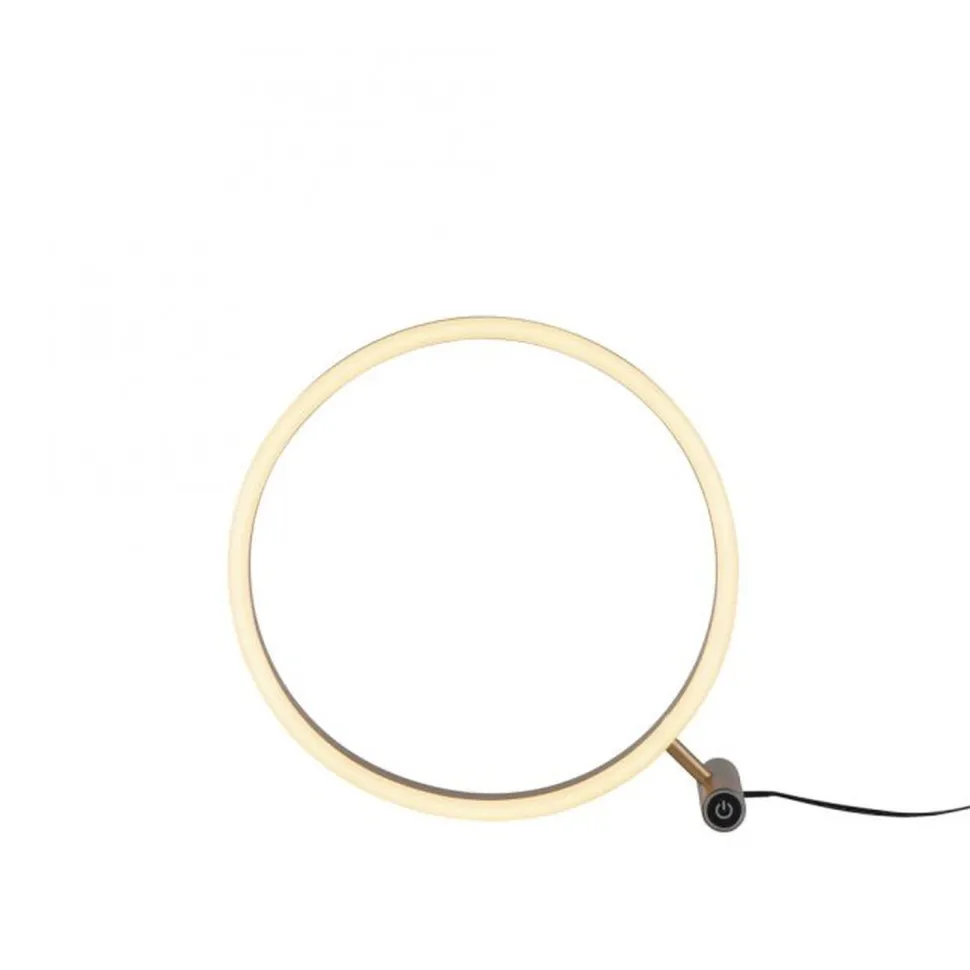 Dimmbare LED Tischlampe Touch 28 cm Ring in Messing