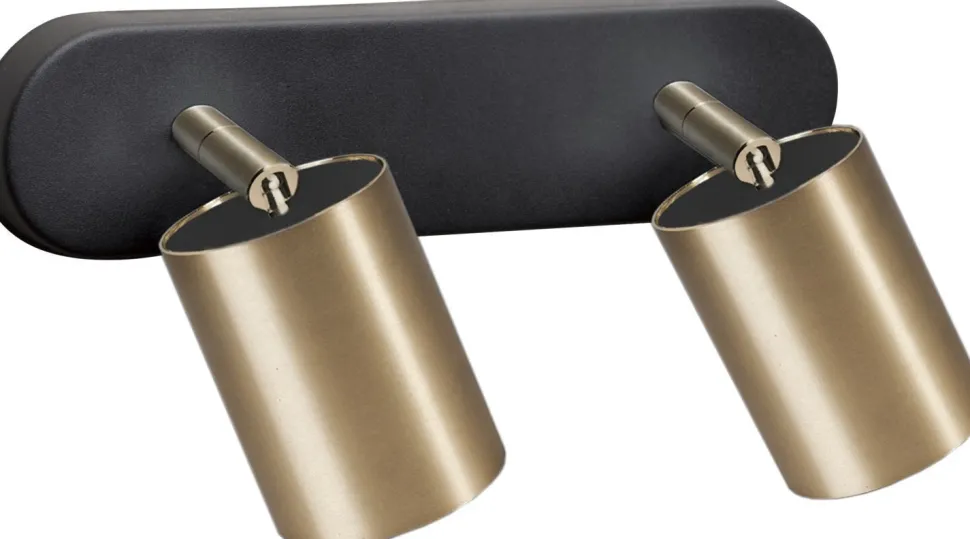 Doppel Strahler EYE Messing Schwarz Treppe Lampe