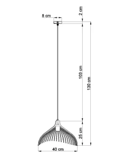 Draht Hängelampe Schwarz Ø40cm E27 Pendelleuchte