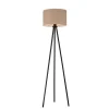 Dreibein Stehleuchte Stoff Beige blendarm E27 160 cm