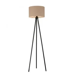 Dreibein Stehleuchte Stoff Beige blendarm E27 160 cm