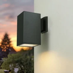 Eckige Außenleuchte Anthrazit IP54 H:20 cm E27