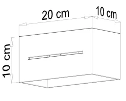 Eckige Deckenleuchte CAMILLIA Schwarz Aluminium B:20cm