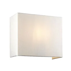 Eckige Wandleuchte Stoff Creme Messing E27 NADATILA