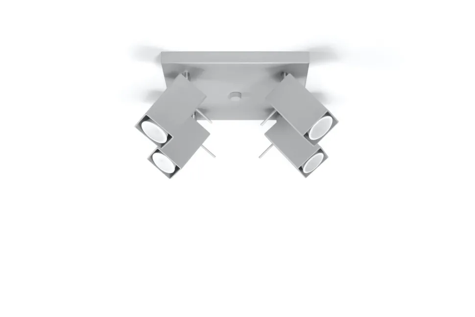 Eckiger Deckenstrahler Grau Metall vielseitig FALERIA