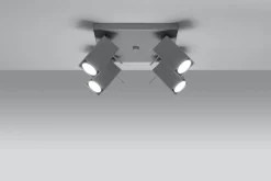 Eckiger Deckenstrahler Grau Metall vielseitig FALERIA