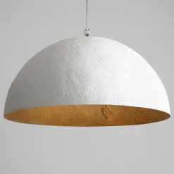 Edle Hängelampe SIMI Ø62cm Weiß Gold Esstisch