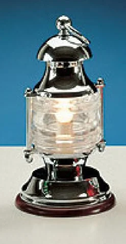 Edle Schiffslampe Chrom Weiß aus Messing Tisch