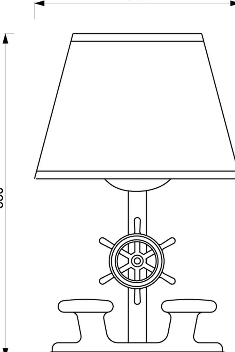 Edle Tischlampe NAUSICA Messing H:53cm Maritim